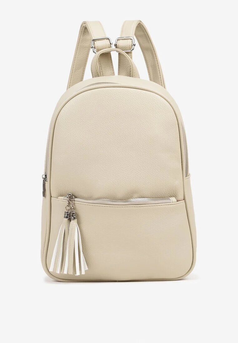 caely Rucsac Bej deschis cu formă trapezoidală Decorat cu franjuri Idanenna