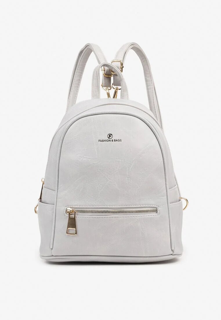 caely Rucsac Clasic Gri cu Fermoar Decorativ Idasenia