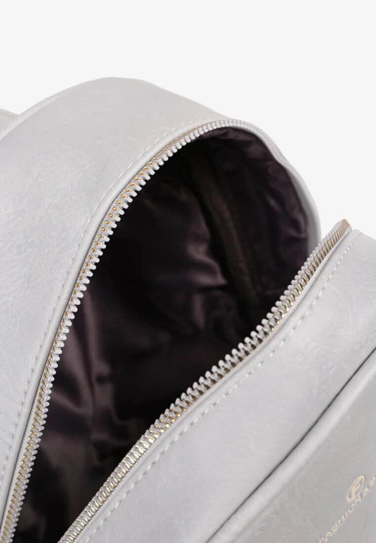 caely Rucsac Clasic Gri cu Fermoar Decorativ Idasenia