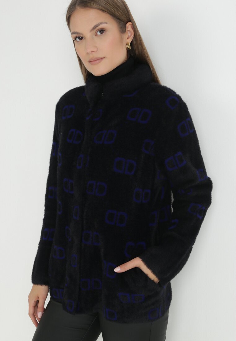  Cardigan Negru-Bleumarin Cu nasturi Arcite
