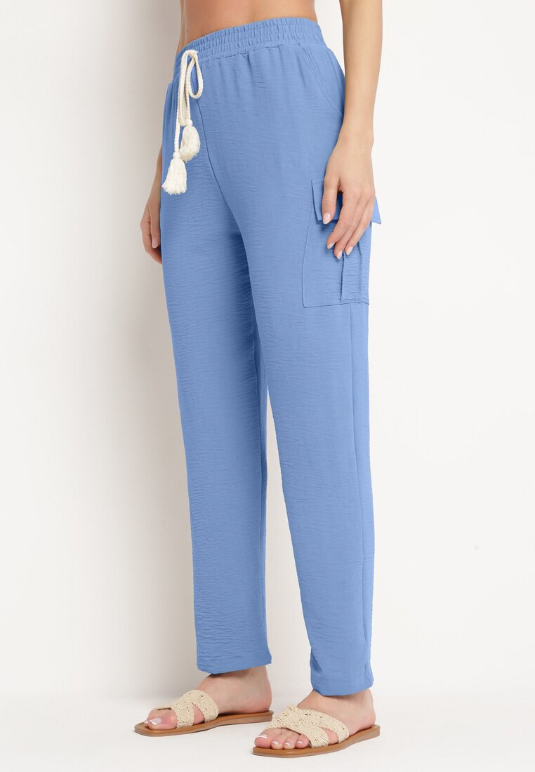 cflo Pantaloni Albaștri cu talie elastică decorați cu șnururi Efista