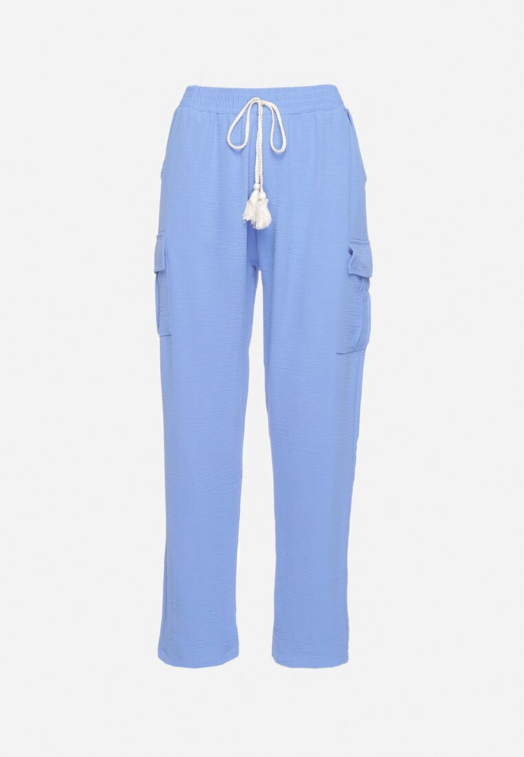 cflo Pantaloni Albaștri cu talie elastică decorați cu șnururi Efista