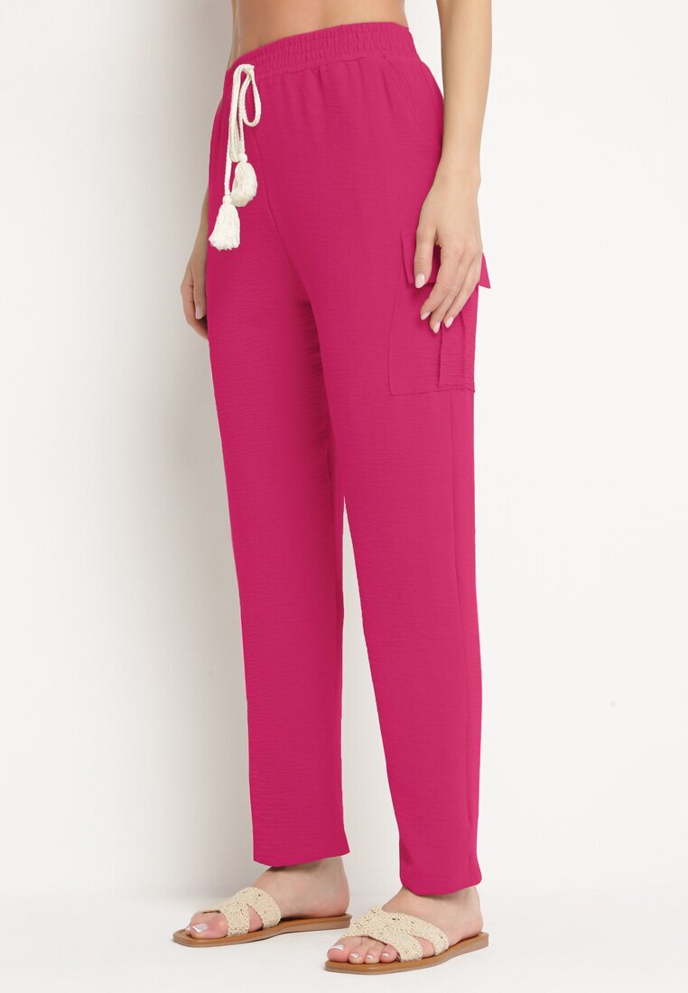 cflo Pantaloni Fucsia cu Elastic în Talie Decorați cu Șnururi Efista