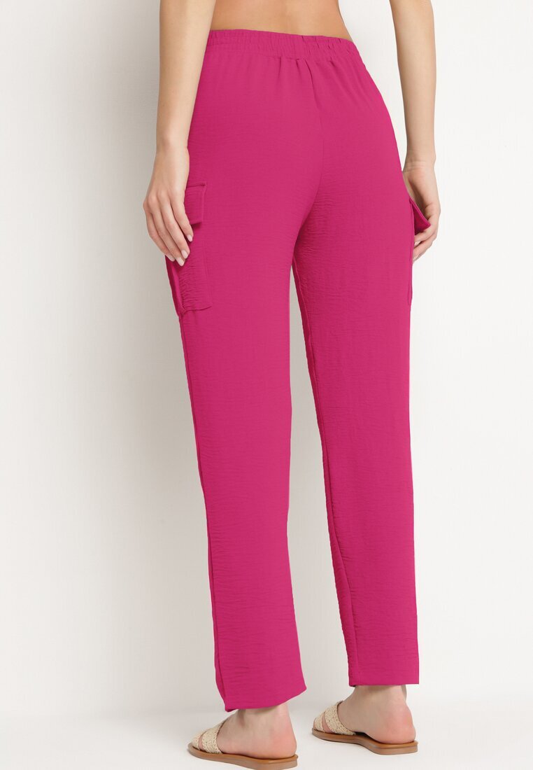 cflo Pantaloni Fucsia cu Elastic în Talie Decorați cu Șnururi Efista