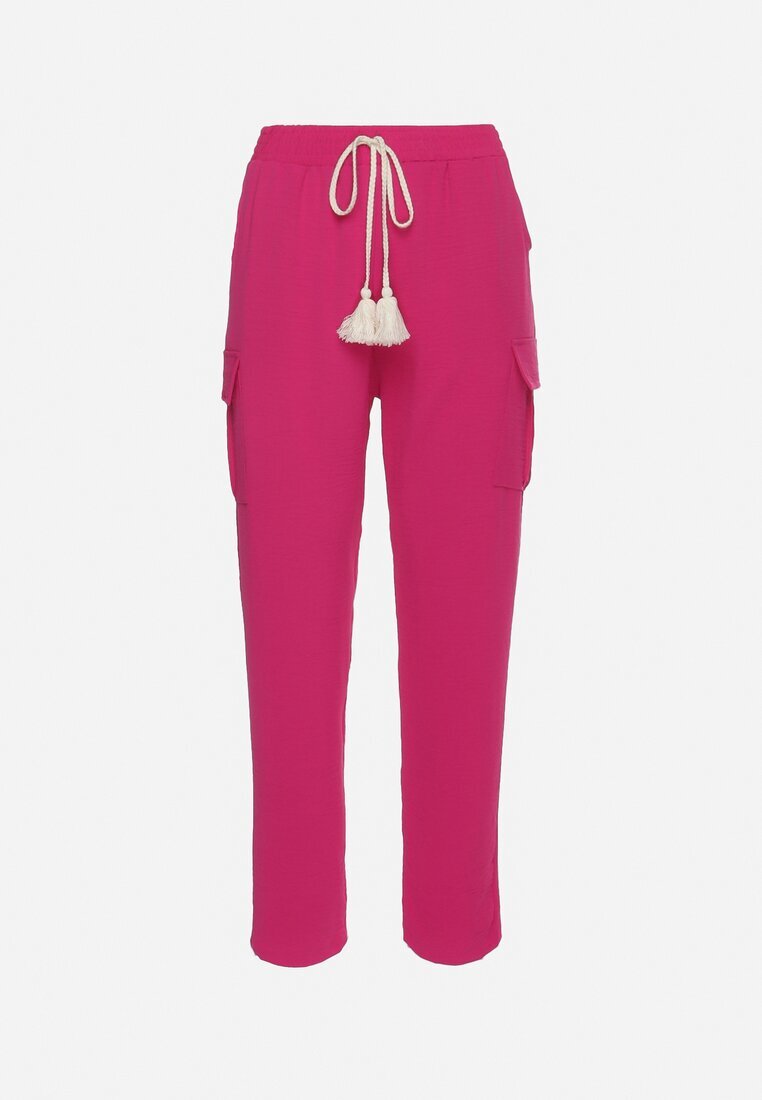cflo Pantaloni Fucsia cu Elastic în Talie Decorați cu Șnururi Efista