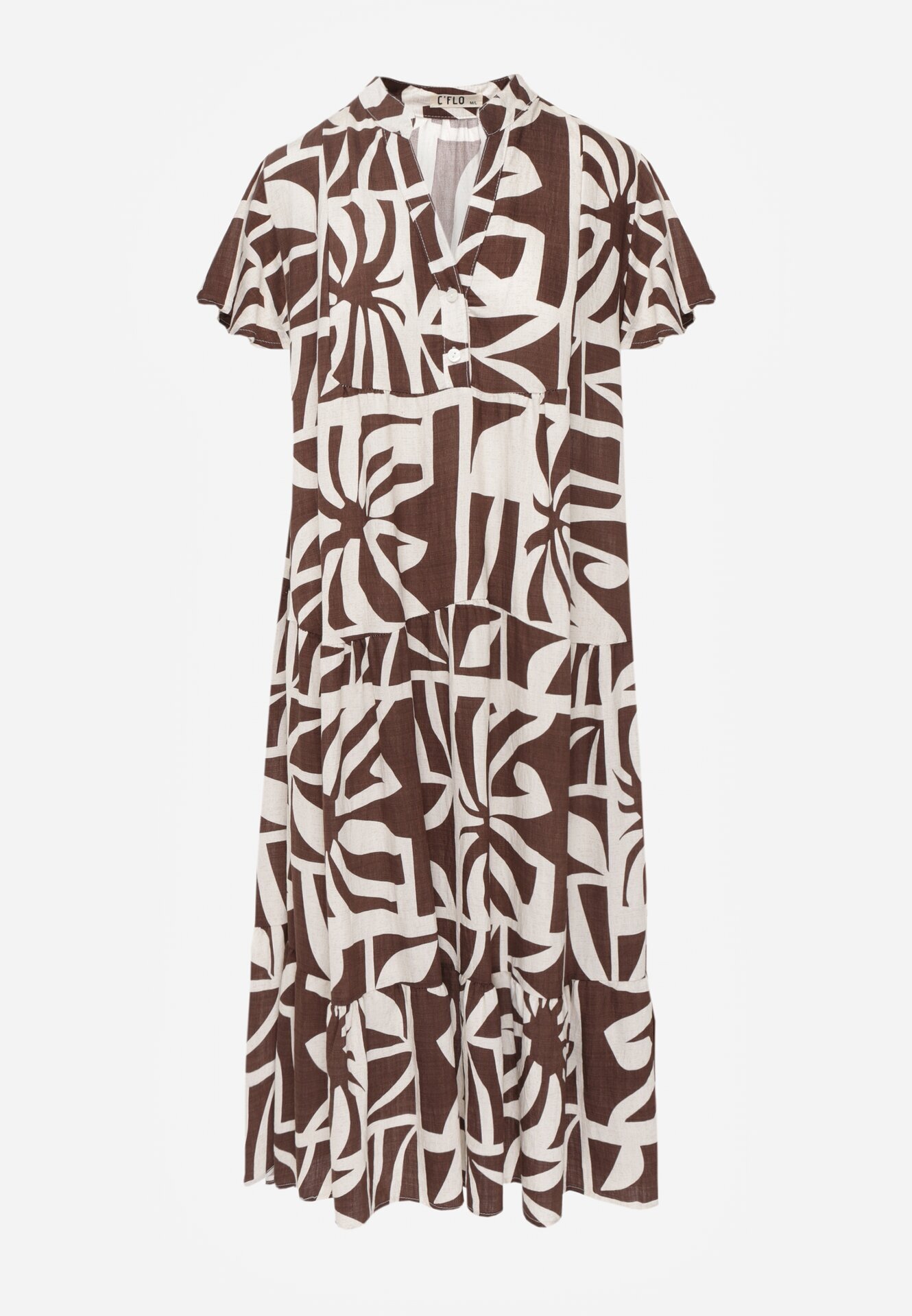 cflo Rochie boxy din viscoză cu model geometric Perante Maro