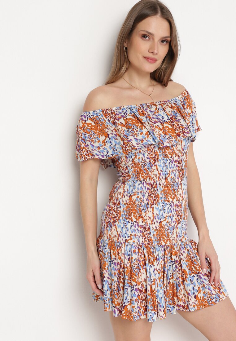 cflo Rochie Maro-Albastră Spaniolă Mini din Viscoză Elastică Zamra