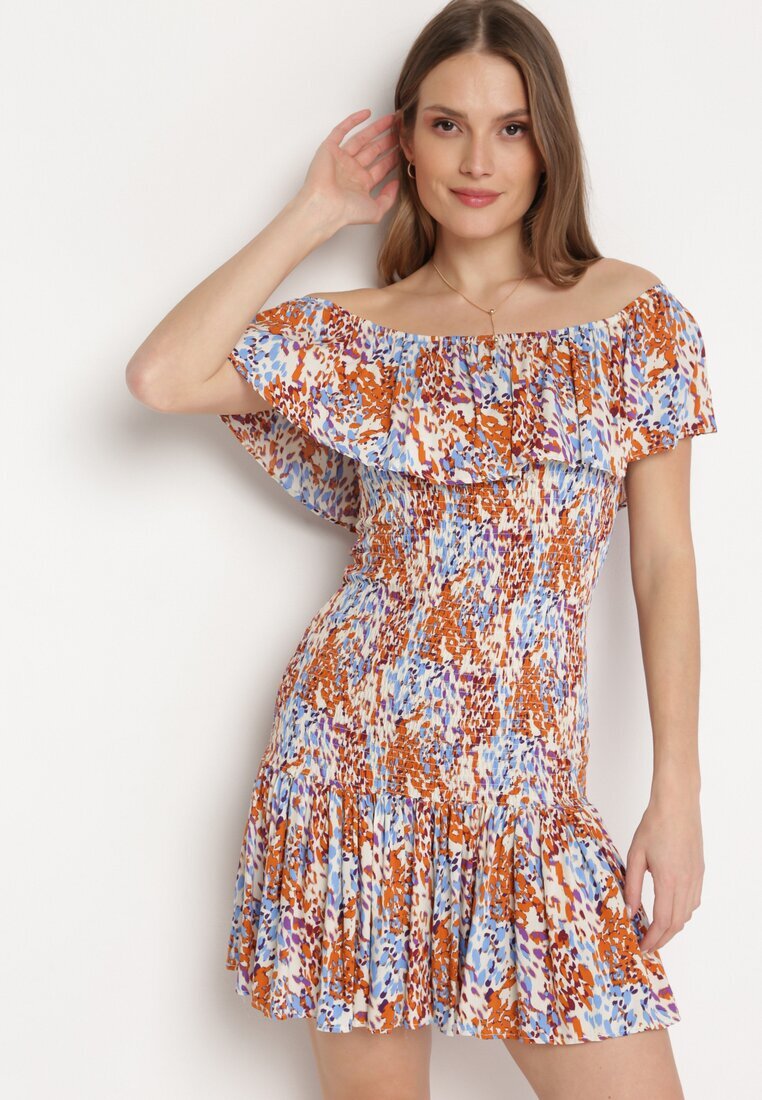 cflo Rochie Maro-Albastră Spaniolă Mini din Viscoză Elastică Zamra