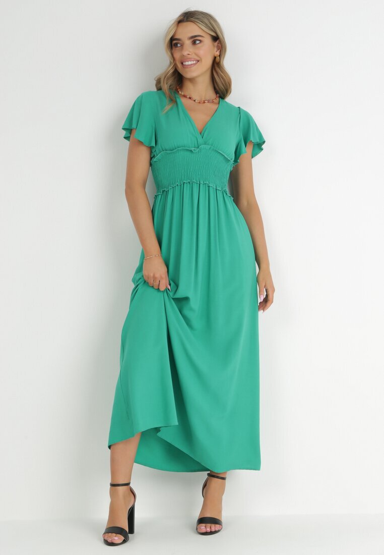 cflo Rochie Verde închis Tip Plic din Viscoză cu elastic în talie Neroni