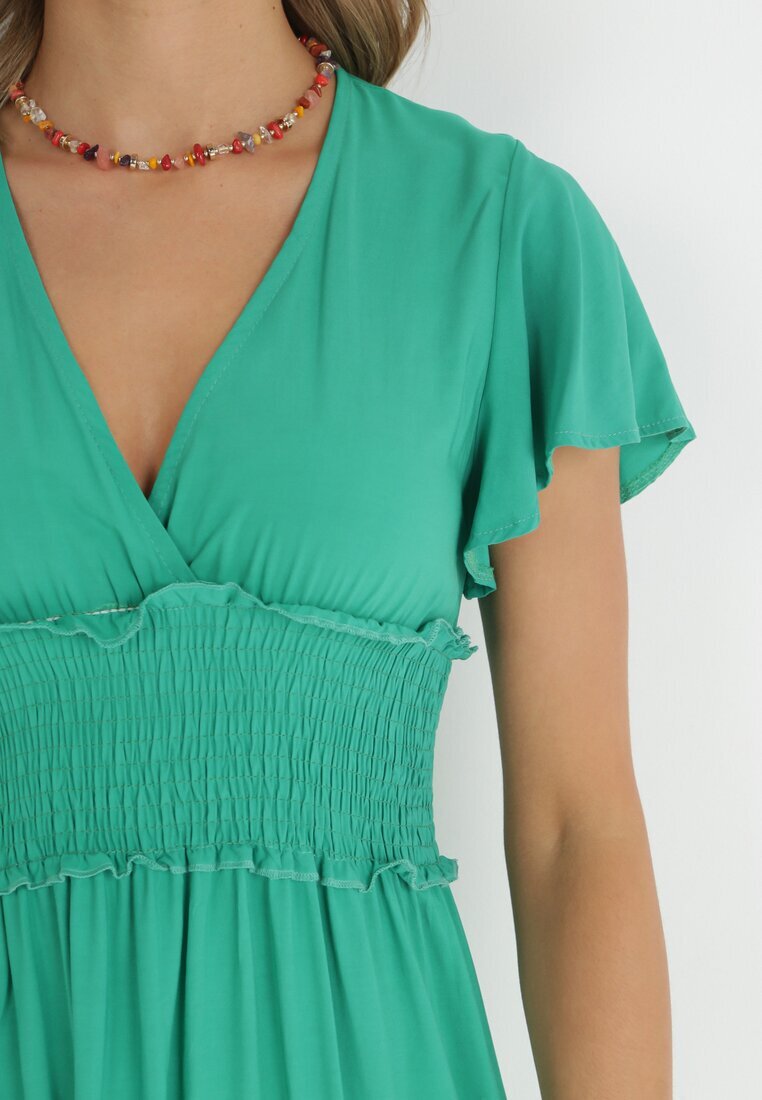cflo Rochie Verde închis Tip Plic din Viscoză cu elastic în talie Neroni