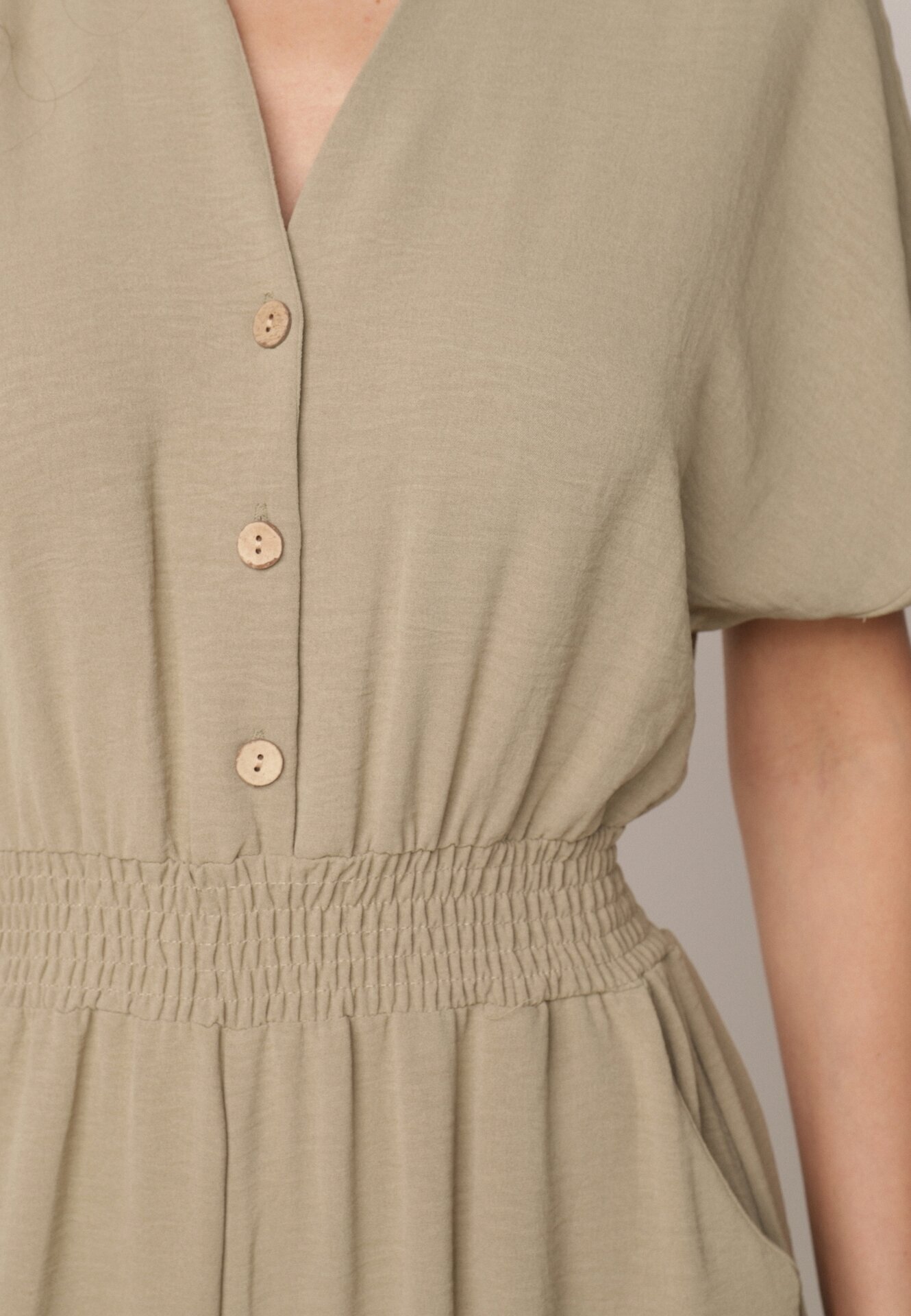 cflo Salopetă din viscoză verde închis cu croi cambrat cu pantaloni largi Delsea