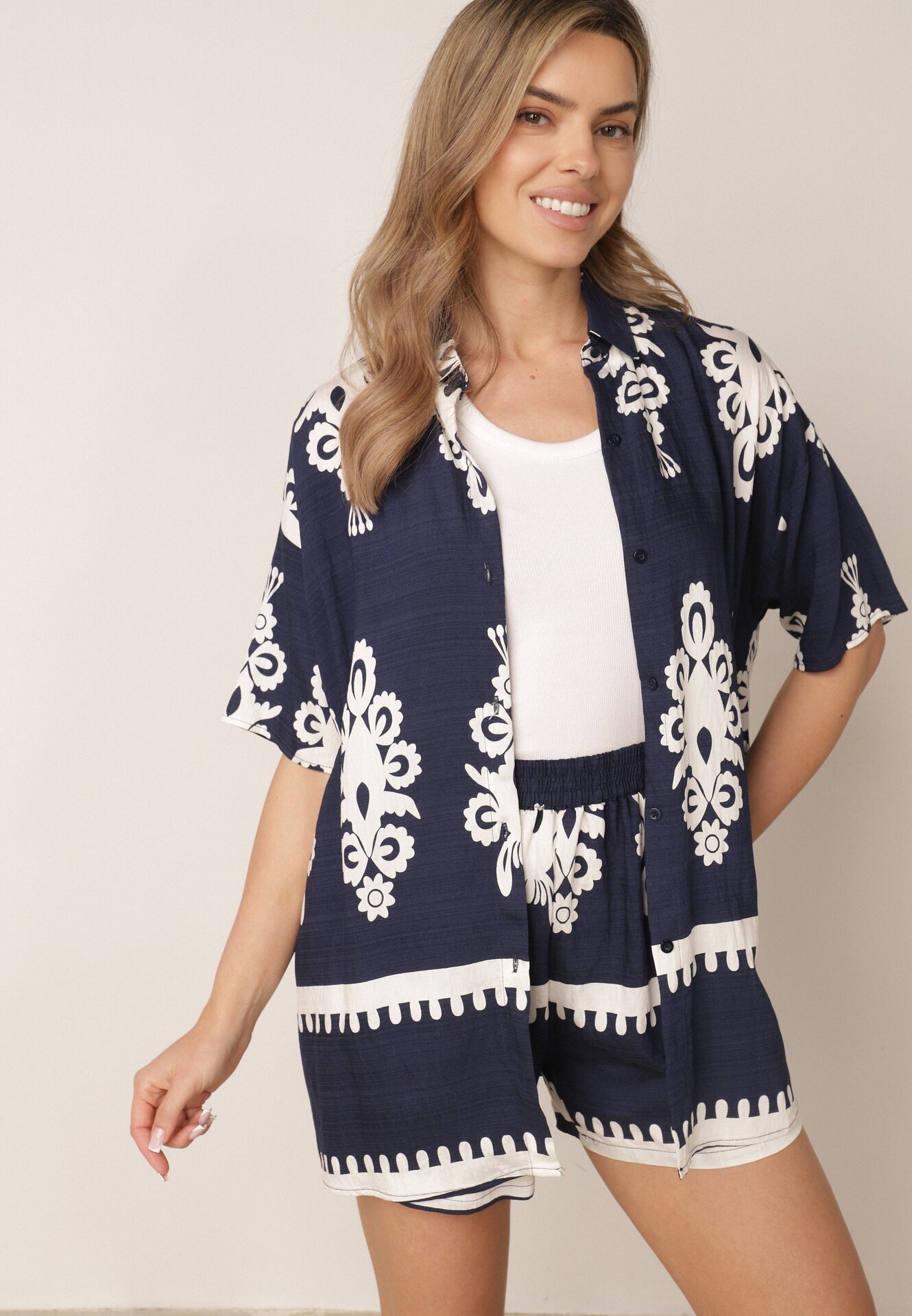 cflo Set Bleumarin în stil rustic Cămașă și Pantaloni scurți Tosmire
