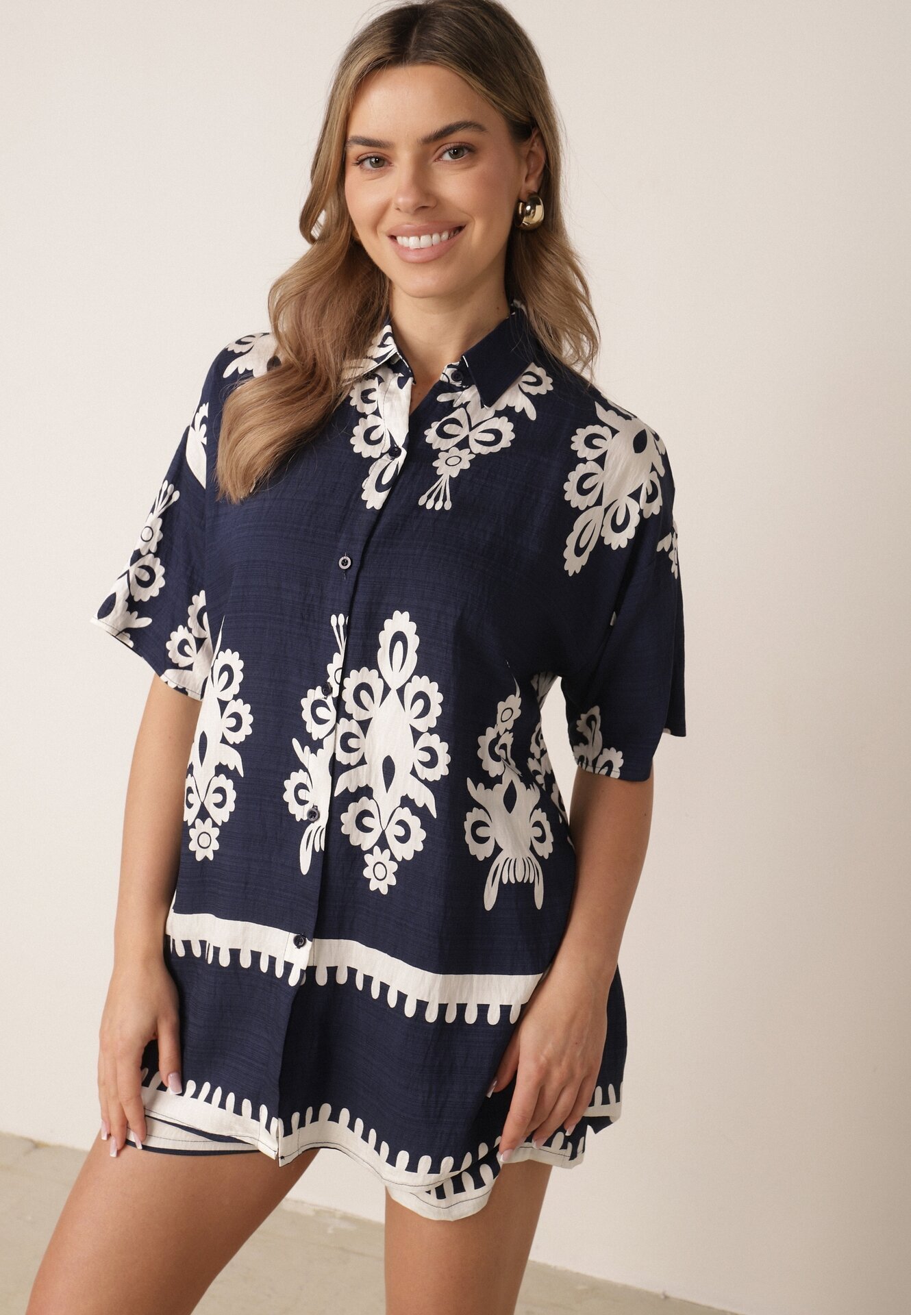 cflo Set Bleumarin în stil rustic Cămașă și Pantaloni scurți Tosmire