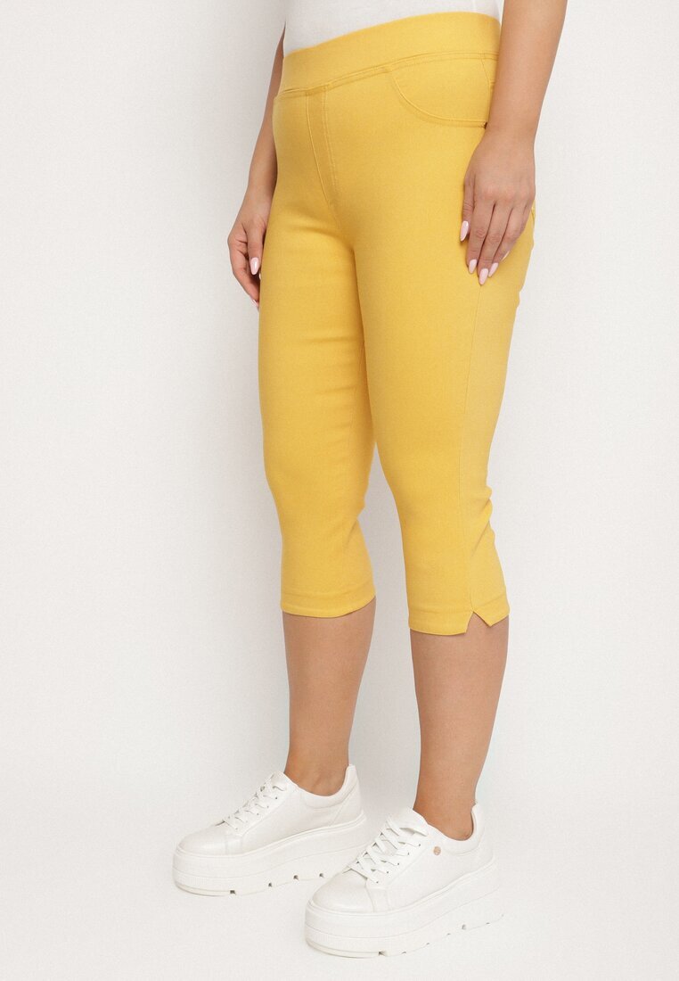 christy Pantaloni galbeni din bumbac cu croială Capri Dolonisa