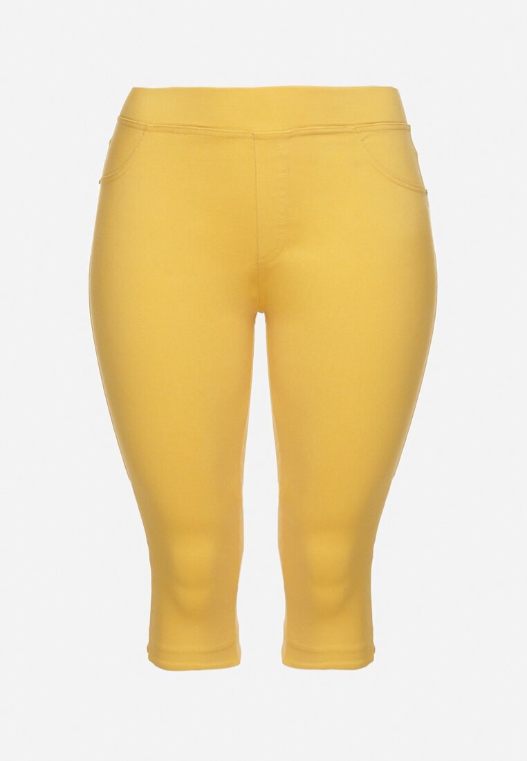 christy Pantaloni galbeni din bumbac cu croială Capri Dolonisa