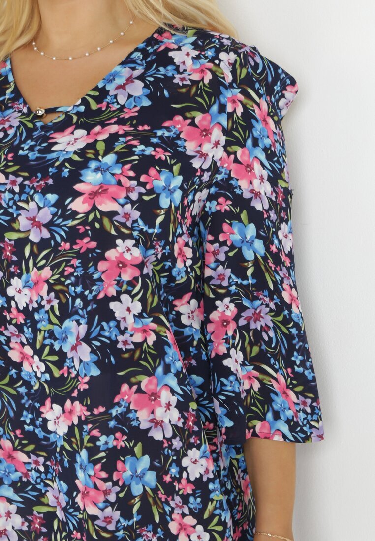 christy Rochie bleumarin tip cutie cu mânecă 3/4 Wileen