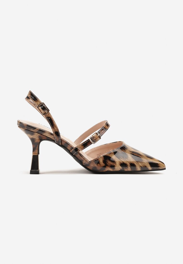 ciaodeo Pantofi stiletto Panteră Fără călcâi cu Inserție Metalică și Curele Decorative Frollexia