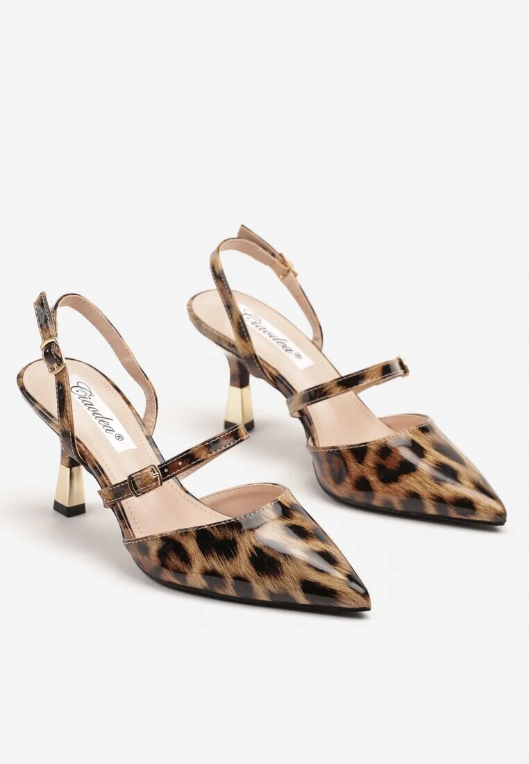 ciaodeo Pantofi stiletto Panteră Fără călcâi cu Inserție Metalică și Curele Decorative Frollexia