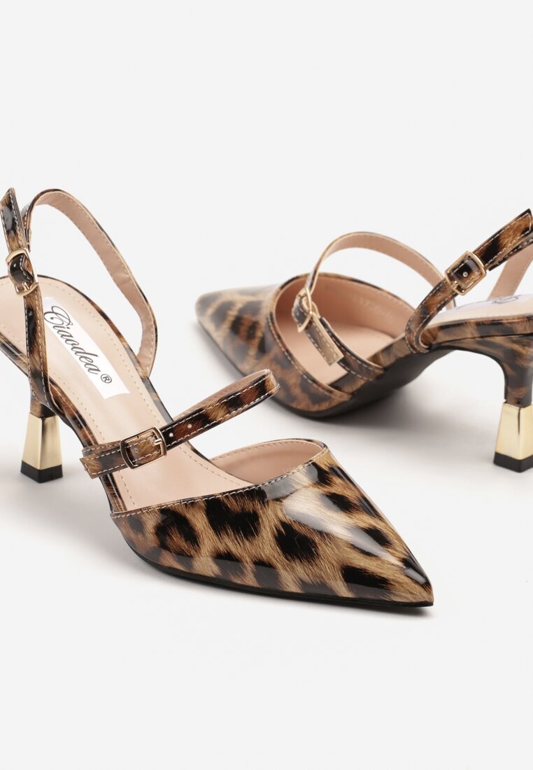 ciaodeo Pantofi stiletto Panteră Fără călcâi cu Inserție Metalică și Curele Decorative Frollexia