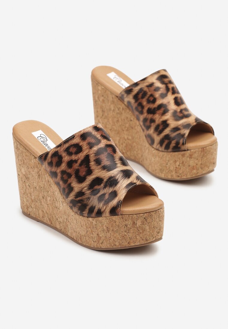 ciaodeo Papuci leopard tip saboți cu platformă Isidiva