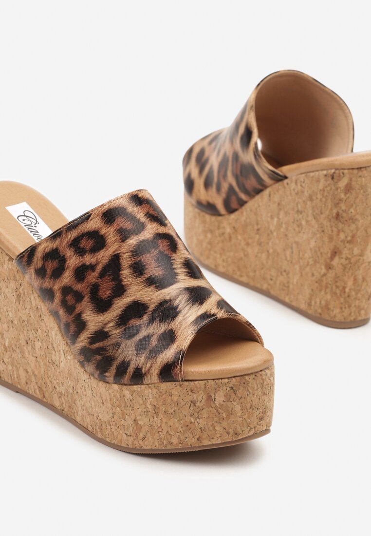 ciaodeo Papuci leopard tip saboți cu platformă Isidiva