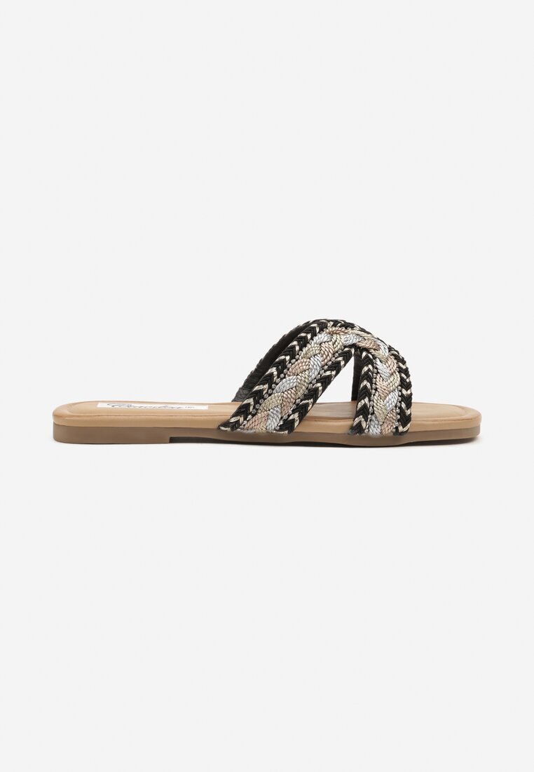 ciaodeo Papuci Negri cu împletitură în stil Boho Felmirella