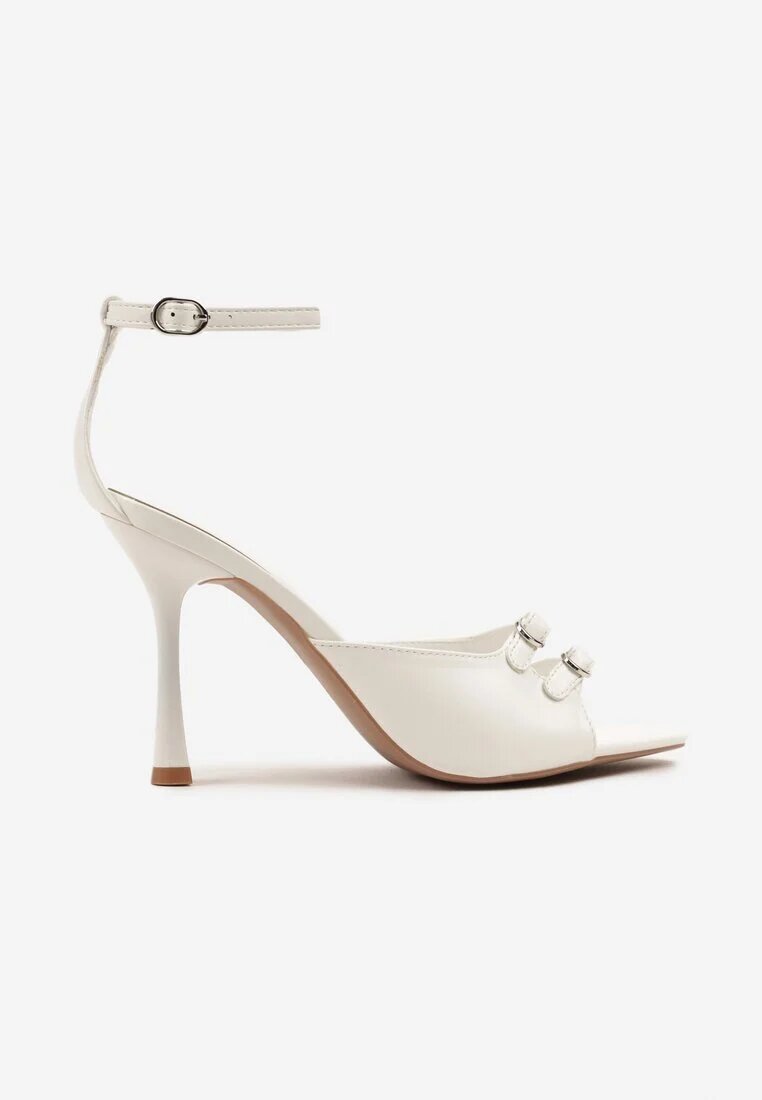 ciaodeo Sandale Albe Stiletto cu Catarame Decorative Nevorisea