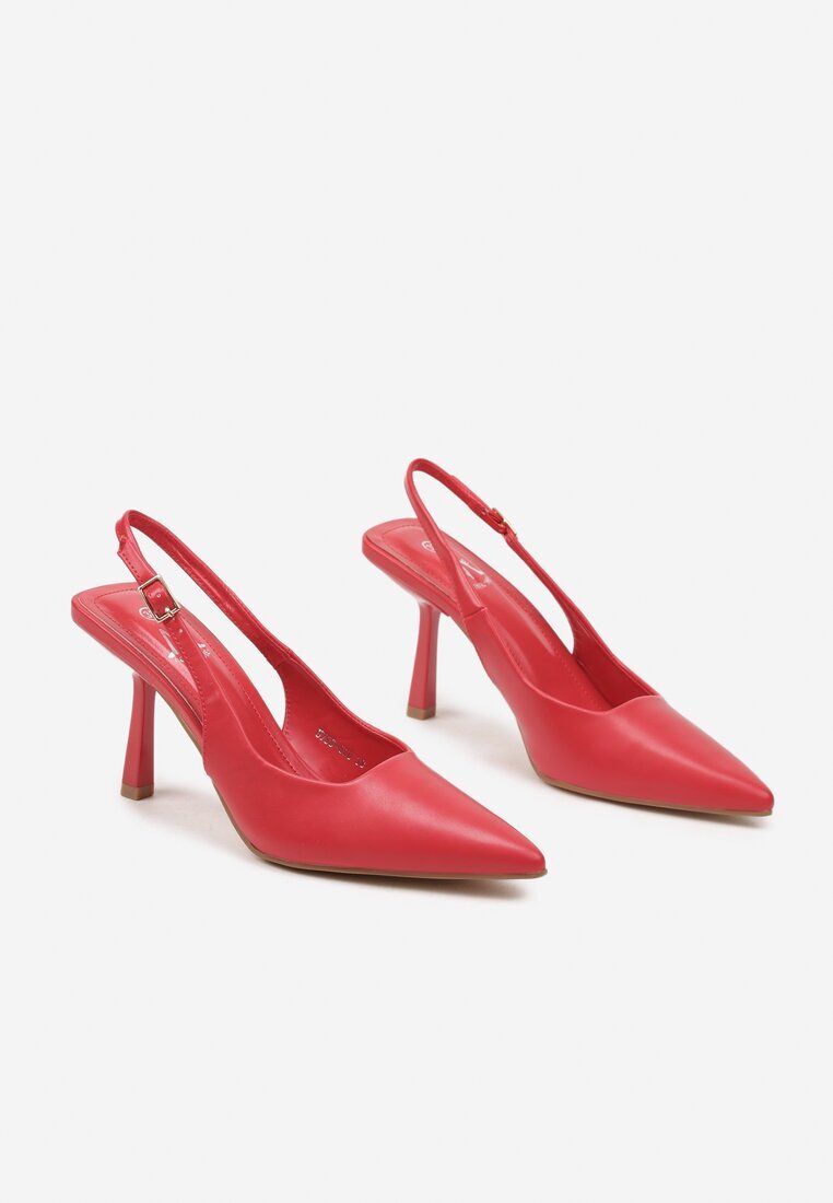 cink me Sandale Roșii Elegante Stiletto cu vârf ascuțit și cu călcâi decupat Raniffia
