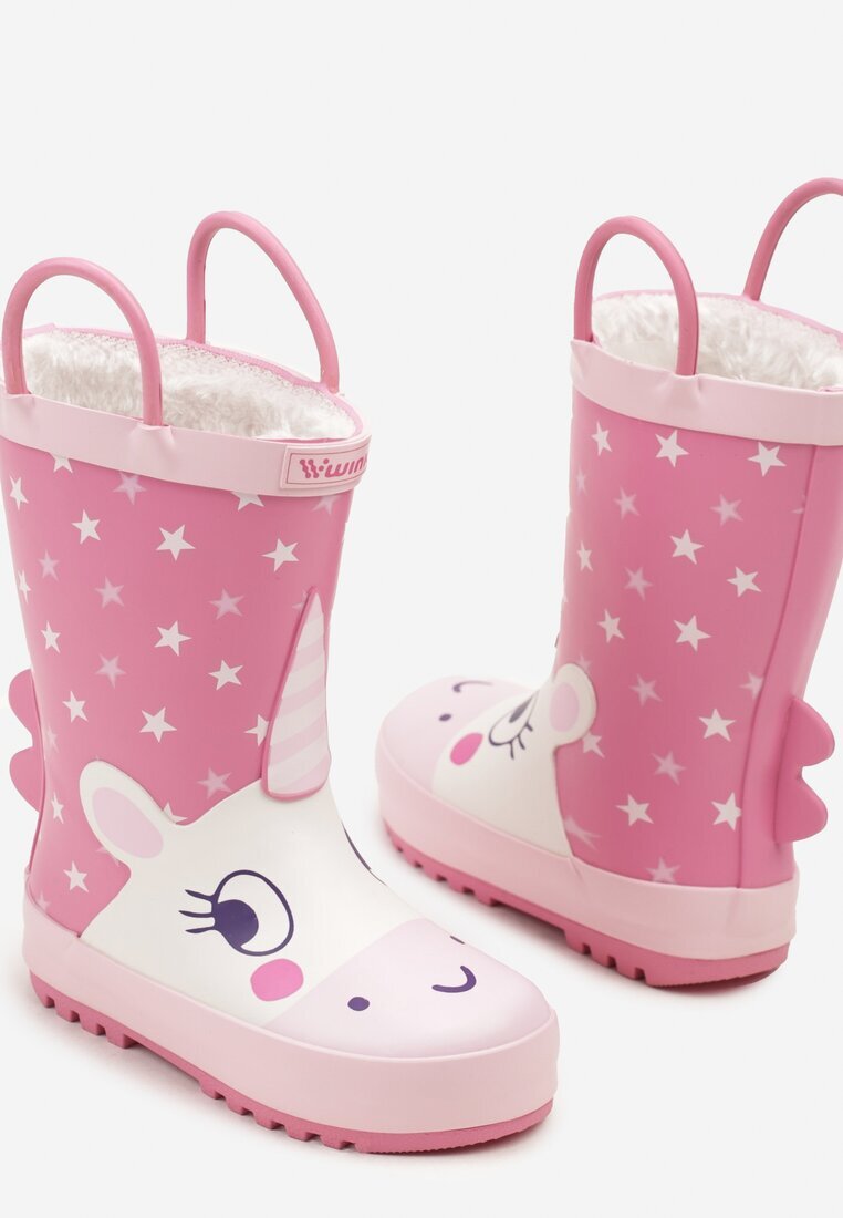  Cizme de cauciuc Fucsia cu roz