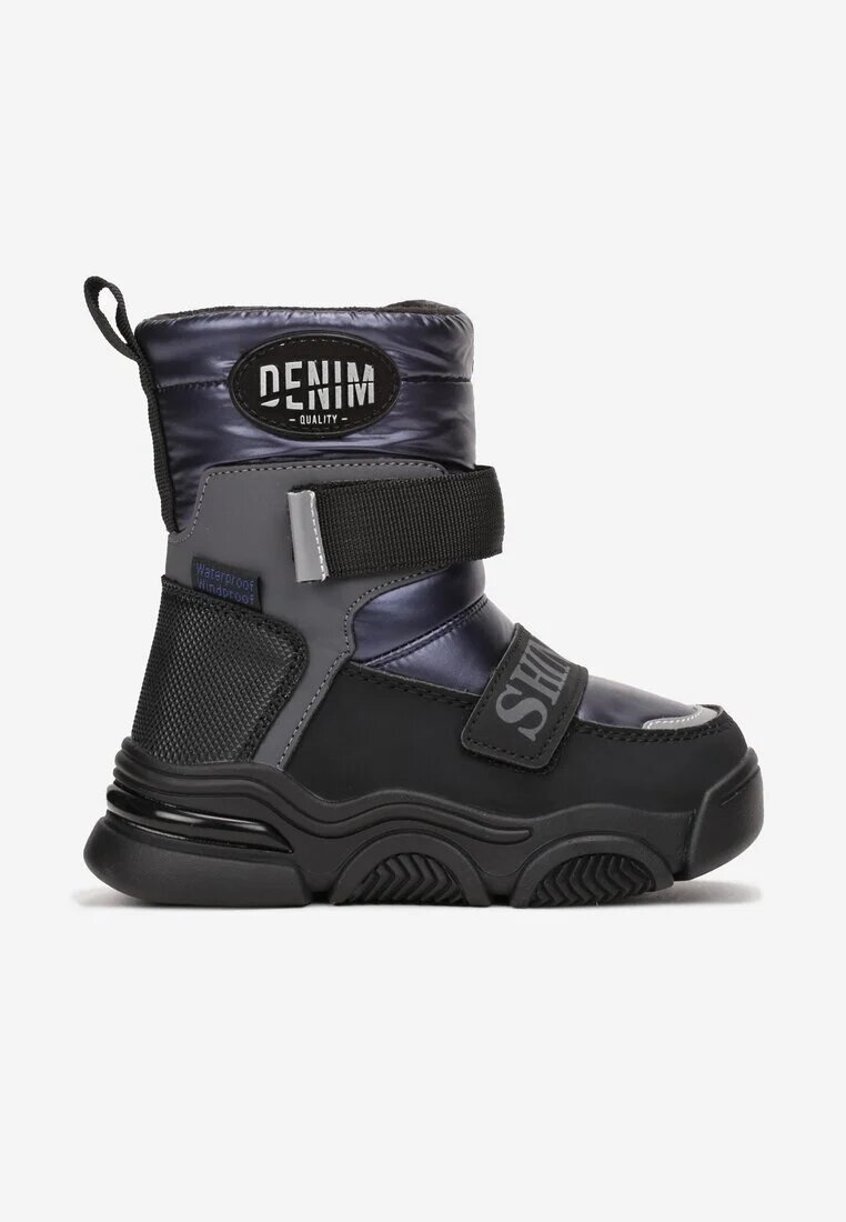  Cizme de zăpadă bleumarin cu arici și aplicații Giyi