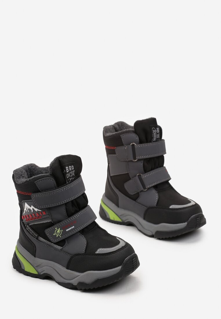  Cizme de zăpadă Gri Încălzite cu Velcro cu elemente reflectorizante Tiffane