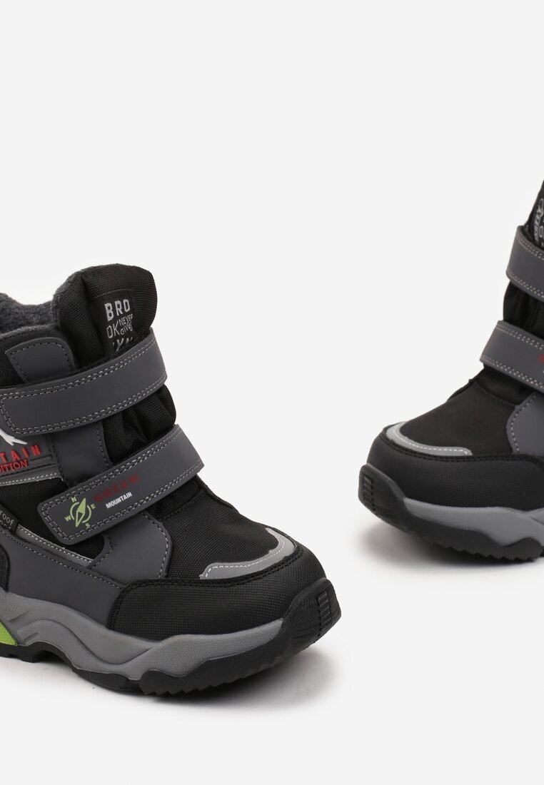  Cizme de zăpadă Gri Încălzite cu Velcro cu elemente reflectorizante Tiffane