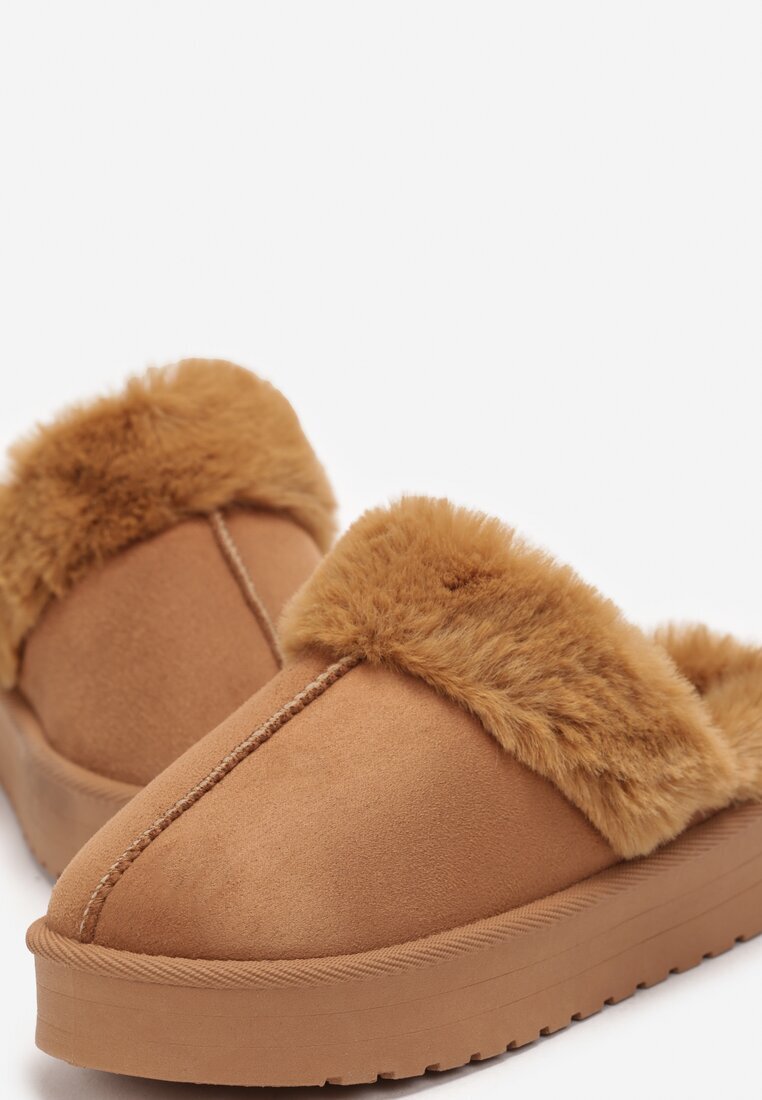  Cizme de zăpadă Maro cu platformă cu blană Asija
