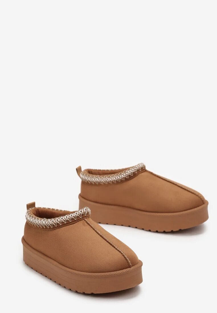  Cizme de zăpadă maro slip-on izolate termic cu carâmb scurt Genixa
