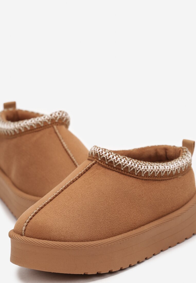  Cizme de zăpadă maro slip-on izolate termic cu carâmb scurt Genixa
