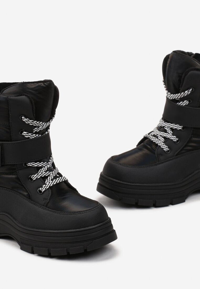  Cizme de zăpadă Negre cu Talpă Groasă cu Velcro Willandra