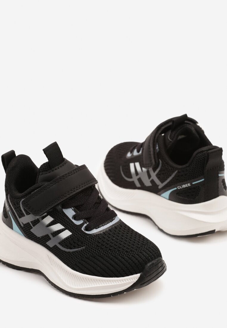 clibee Adidași Negru-Alb cu Velcro cu Talpă din Spumă Naissina