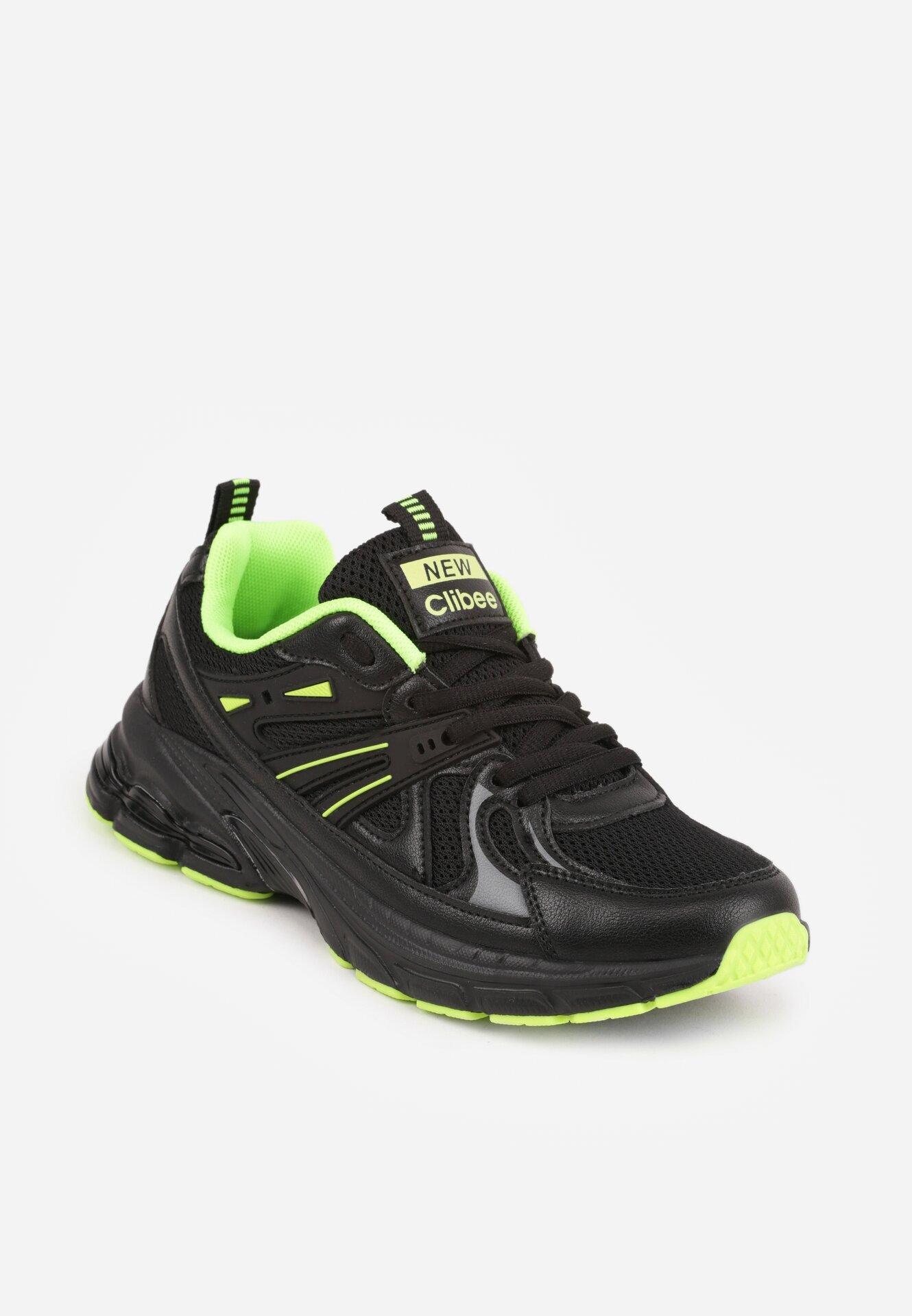 clibee Adidași Negru-Verzi cu Inserții din Plasă Thessa
