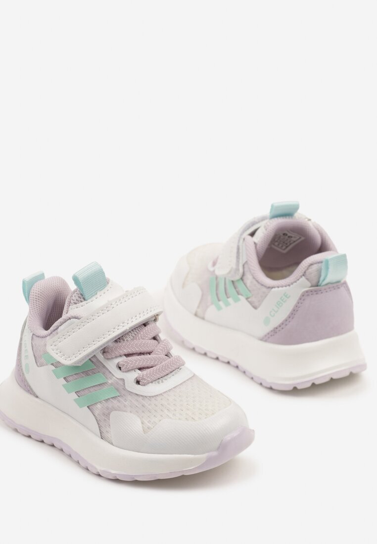 clibee Pantofi Sport Adidași Decorați cu Benzi Alisse Alb-Verde
