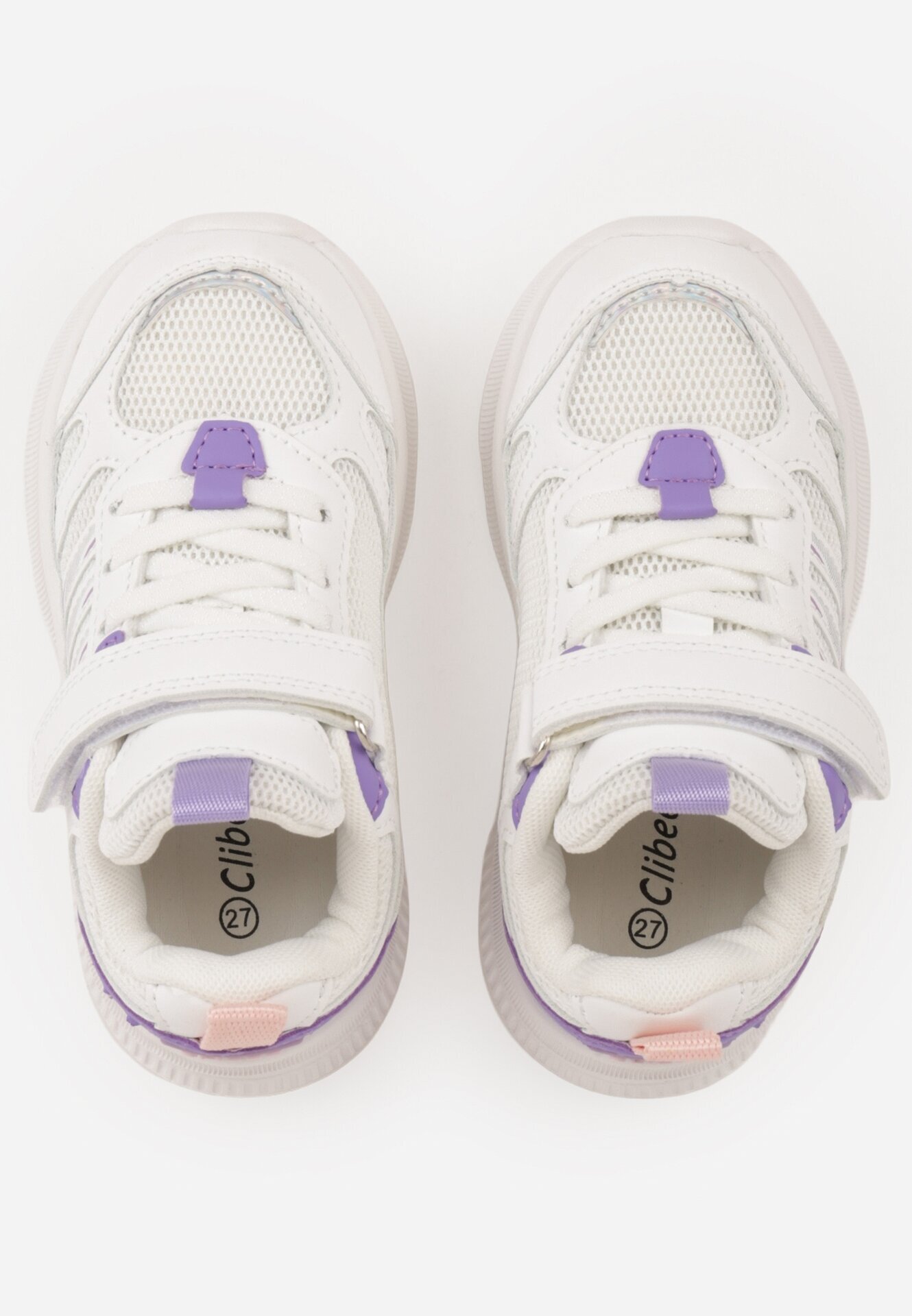 clibee Pantofi sport Alb-Violet Sneakerși Tip Chunky cu Talpă Groasă Kimonos