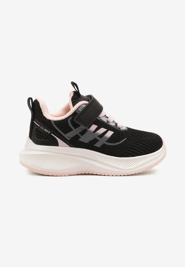 clibee Sneakers Negru-Roz cu Velcro cu Talpă din Spumă Naissina