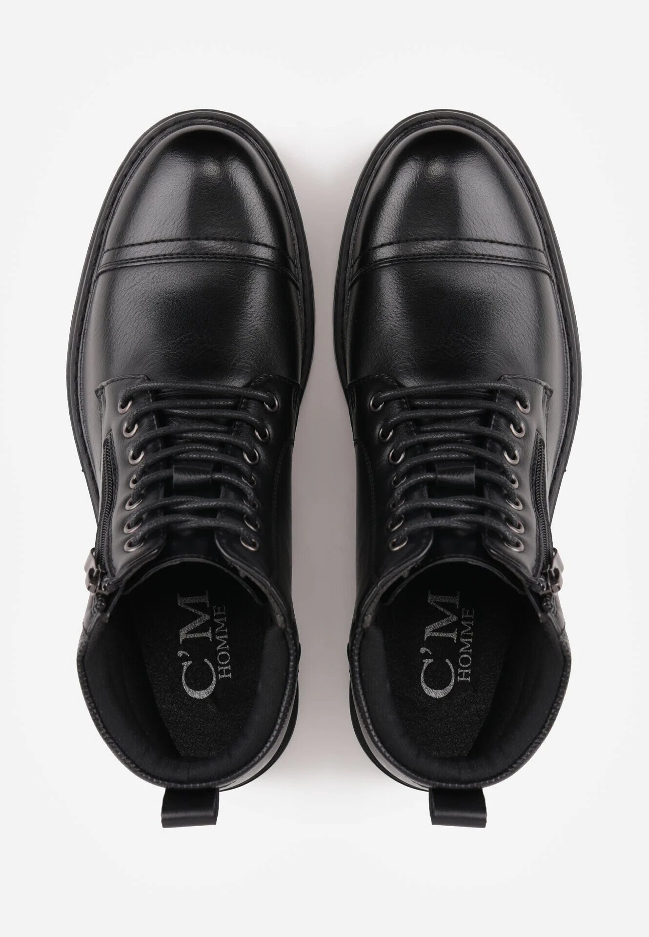 c'm homme Ghete workeri în stil rock decorate cu fermoar lateral Lisidore Negre
