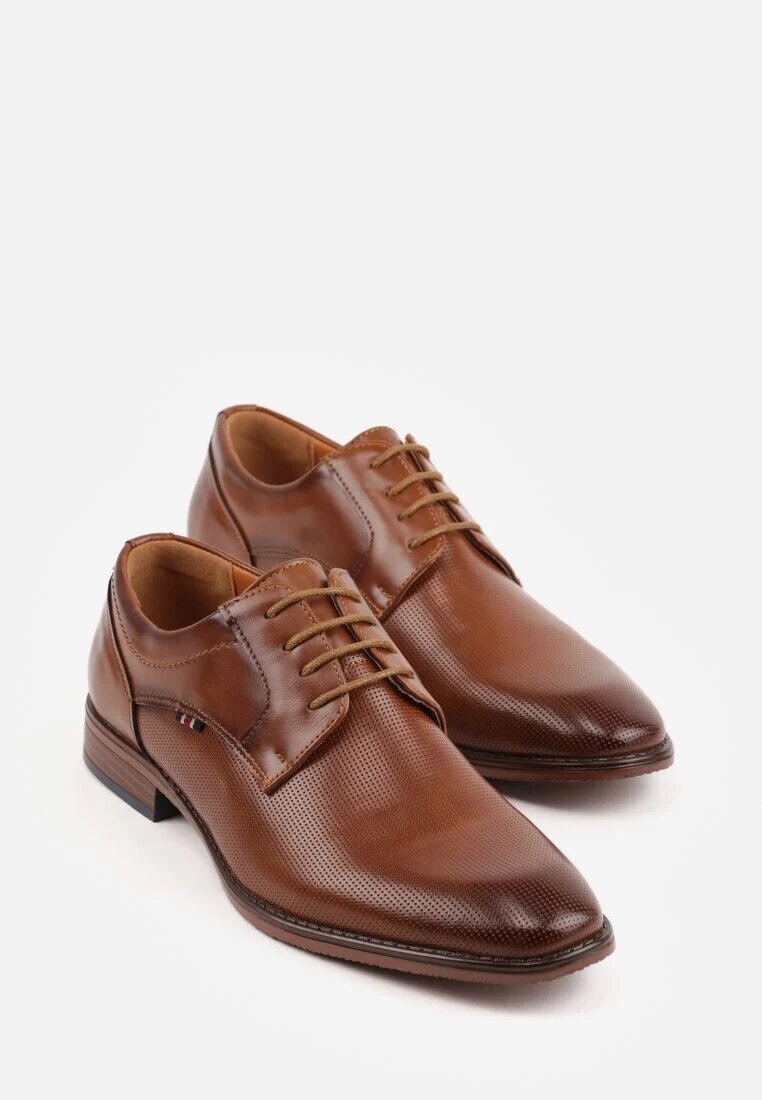 c'm homme Pantofi josi maro eleganti cu șireturi cu perforații decorative Fild