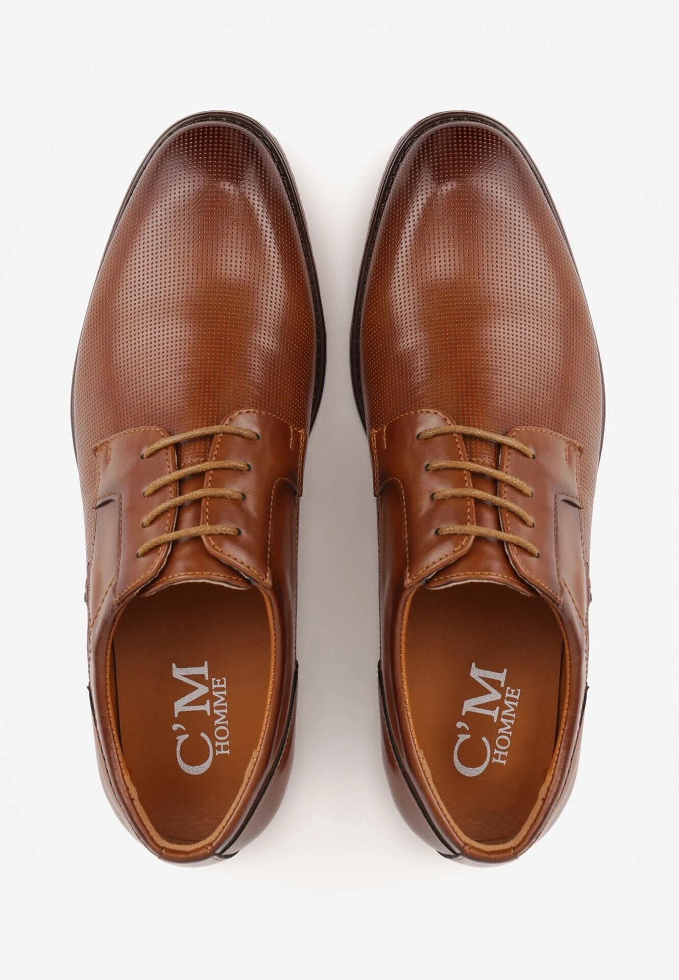 c'm homme Pantofi josi maro eleganti cu șireturi cu perforații decorative Fild