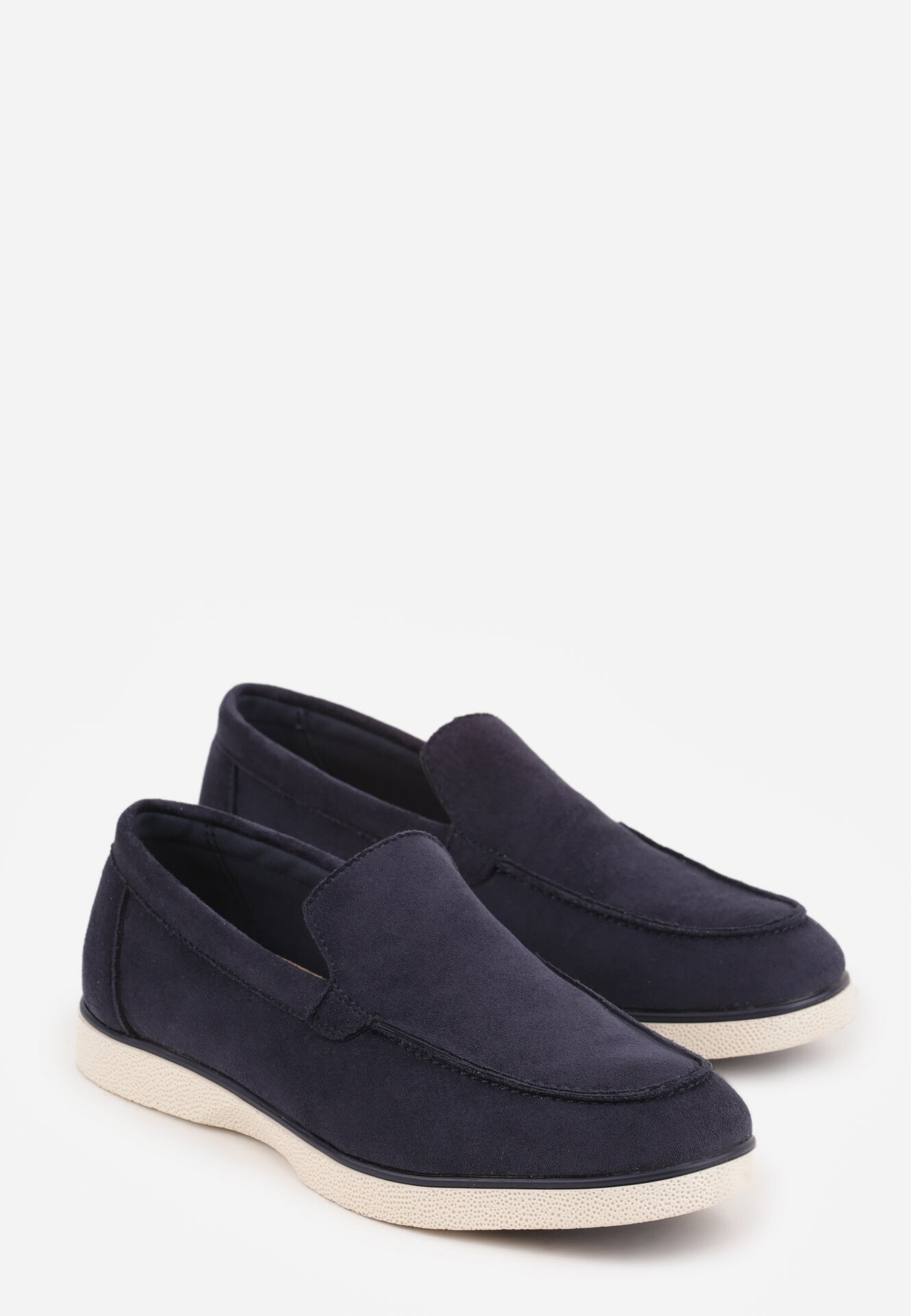c'm homme Pantofi Mocasin slip-on Albastri din imitație de piele întoarsă Bagena