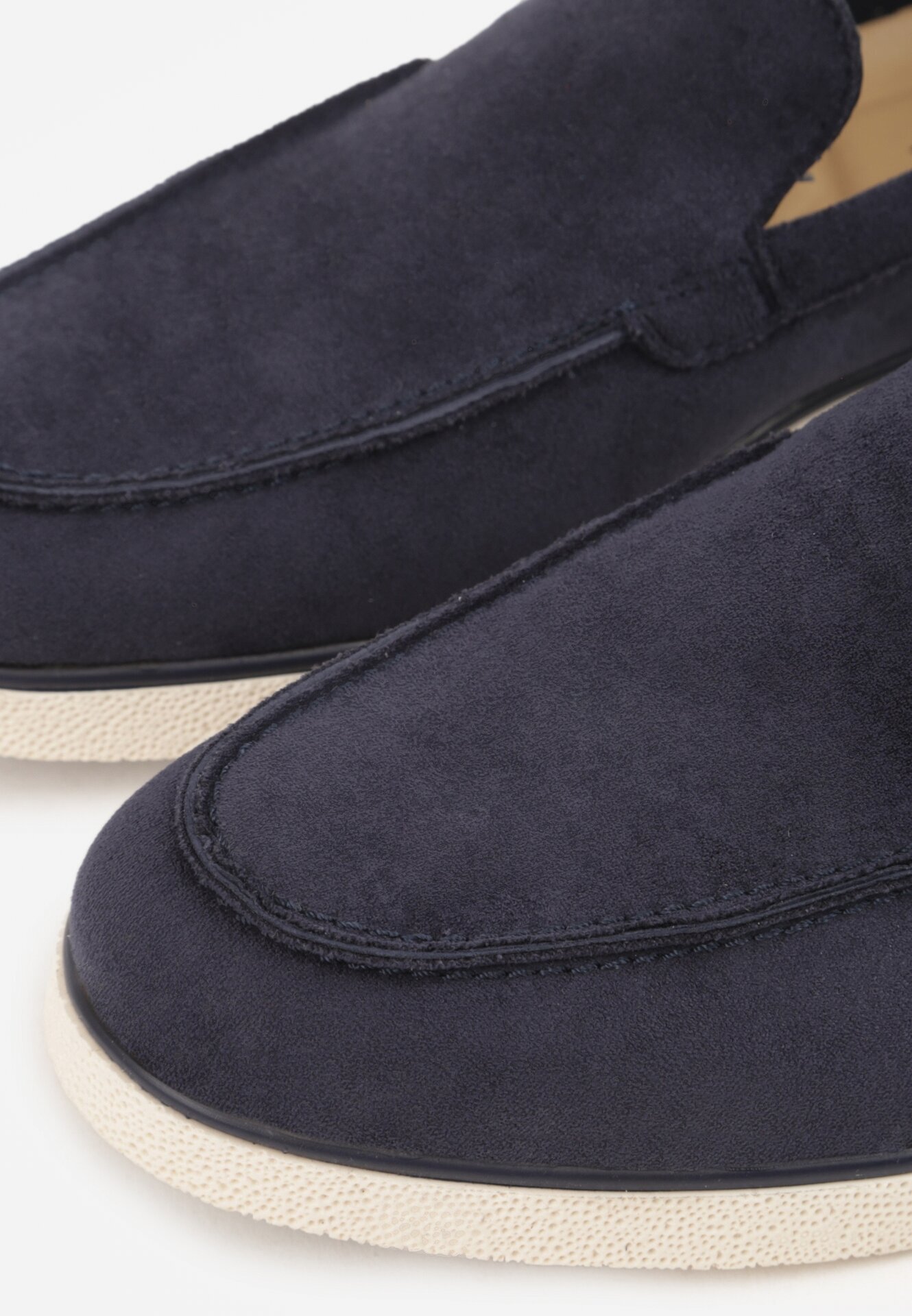 c'm homme Pantofi Mocasin slip-on Albastri din imitație de piele întoarsă Bagena
