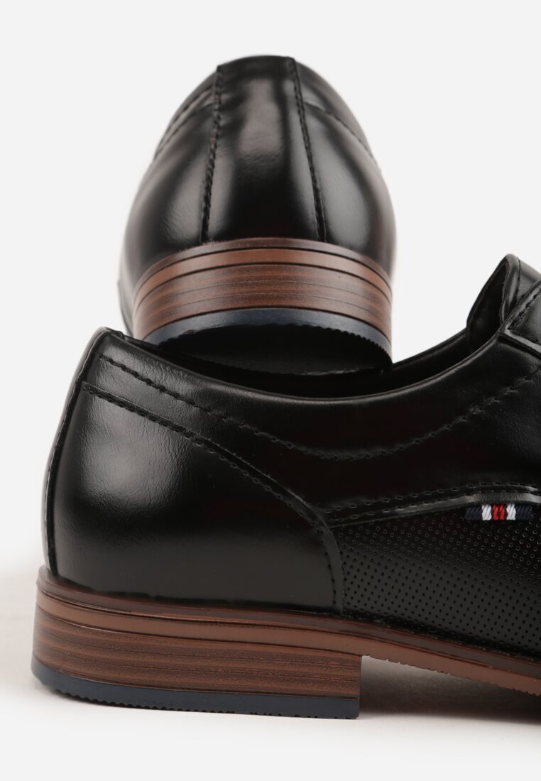 c'm homme Pantofi Negri Eleganti Cu șireturi cu Perforații Decorative Fild