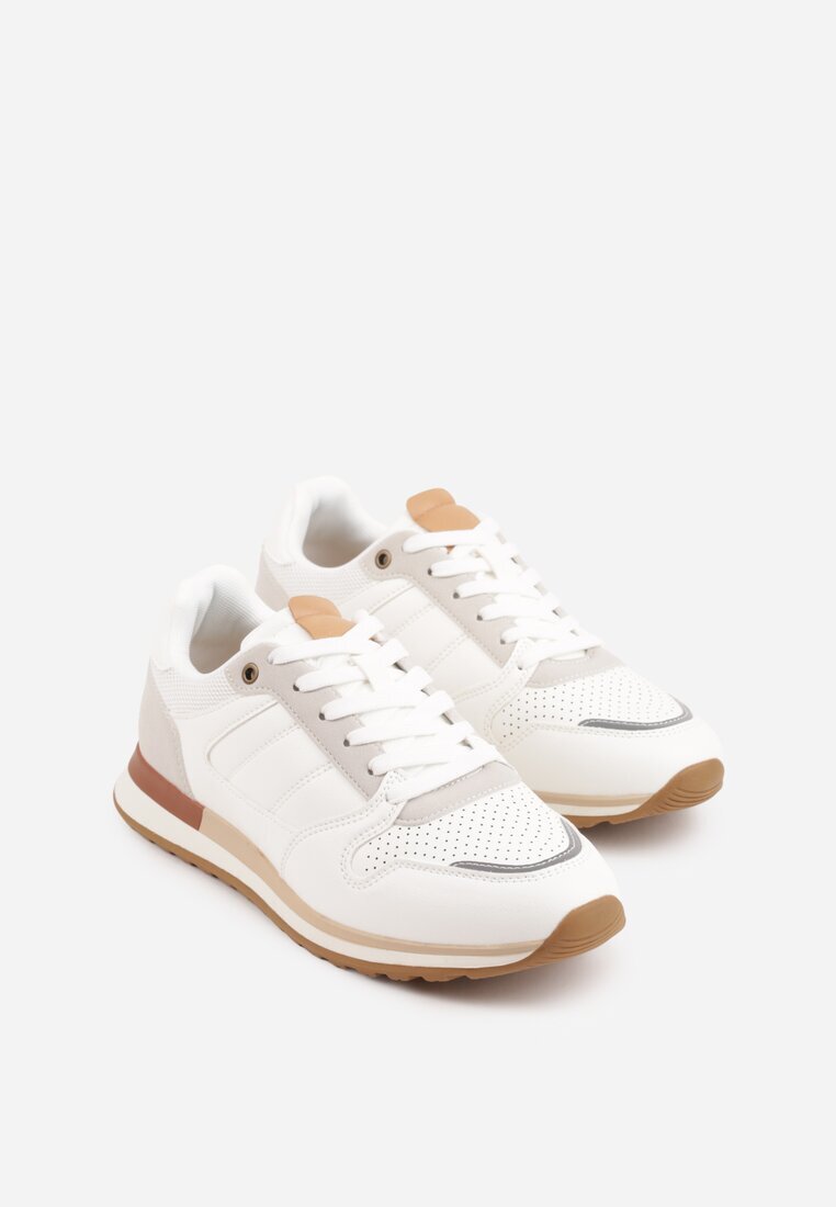 c'm homme Pantofi Sport Albi Clasici Sneakersy cu Perforație la Vârf Lasthora