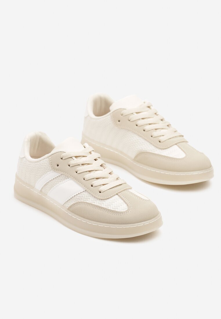 c'm paris Adidași Bej Tip teniși cu dungi decorative Amodelle