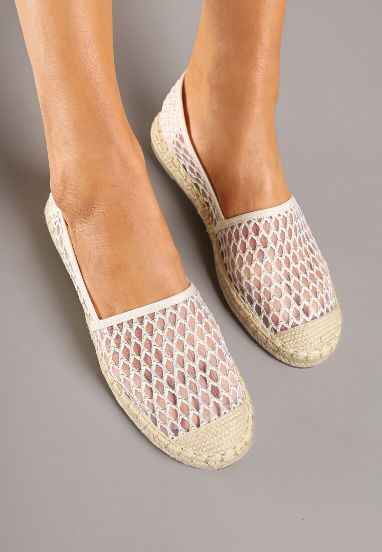 c'm paris Espadrile Bej din plasă decorate cu împletitură Telovianna